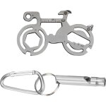 Teppc - mini outil multifonction pour vlo, 12 en 1 outil multifonction avec sifflets en aluminium, porte ...