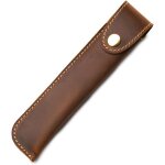 Teppc - stylo doux housse, porte stylo cuir, etui stylo cuir, avec bouton mtal, cuir vritable fait ...