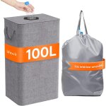 Teppd - 100l collecteur de bouteilles avec couvercle, poubelle tri selectif pour plastique, bouteilles ...