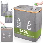 Teppd - 140l poubelle de recyclage, poubelle pour bouteille plastique avec 2 deux sacs de transport, ... Teppd - 140l poubelle de recyclage, poubelle pour bouteille plastique avec 2 deux sacs de transport, ...