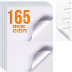 Teppd - 165 feuilles 2 etiquette par feuille papier adhsif a5 pour imprimantes (297 mm x 210 mm) papier ...