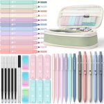 Teppd - 39 pcs fournitures scolaires avec etui a crayons, 6 porte mines de 0, 5 et 0, 7 mm, 5 stylos ... Teppd - 39 pcs fournitures scolaires avec etui a crayons, 6 porte mines de 0, 5 et 0, 7 mm, 5 stylos ...