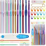 Teppd - 41 set de crochets en aluminium coloré, set de crochet de 14 pièces en taille complète (2 - 10mm), ... Teppd - 41 set de crochets en aluminium coloré, set de crochet de 14 pièces en taille complète (2 - 10mm), ...