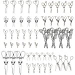 Teppd - - 50pcs 10 styles pendentifs en alliage de style tibtain pendentifs ciseaux en argent antiques ...