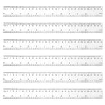 Teppd - lot de 6 rgles de 30 cm en plastique transparent avec echelle mtrique et pouces - outil de ...