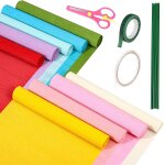 Teppd - 9 rouleaux papier crépon, 250 x 25 cm papier crêpe multicolore avec fil vert, bande florale, ... Teppd - 9 rouleaux papier crépon, 250 x 25 cm papier crêpe multicolore avec fil vert, bande florale, ...