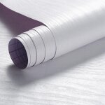 Teppd - arthome blanc bois papier peint autocollant 44cmx10m, auto adhesif film vinyle dcoratif pour ...