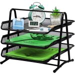 Teppd - bac a courrier en maille a 3 niveaux, bac a courrier de bureau, organisateur de tiroir en maille, ...