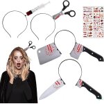 Teppd - bandeau d'horreur halloween - 10 tatouages 4 pièces halloween serre tête avec clou ciseaux seringue ... Teppd - bandeau d'horreur halloween - 10 tatouages 4 pièces halloween serre tête avec clou ciseaux seringue ...