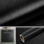 Teppd - credence adhesive pour cuisine noir effet inox brossé papier adhesif pour meuble cuisine brossé ... Teppd - credence adhesive pour cuisine noir effet inox brossé papier adhesif pour meuble cuisine brossé ...