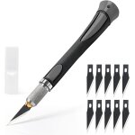 Teppd - ehdis scalpel avec 10 lames de antirouille, cutter de prcision, scalpel modelisme, pour dcoupe ...