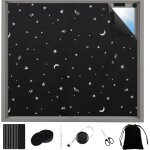 Teppd - etoiles lune tissu occultant pour fenêtres, sans perçage, revêtement isolant thermique, avec ... Teppd - etoiles lune tissu occultant pour fenêtres, sans perçage, revêtement isolant thermique, avec ...