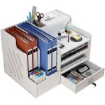 Teppd - organiseur de bureau blanc de grande capacité, organiseur de bureau, papeterie de bureau, trieur ... Teppd - organiseur de bureau blanc de grande capacité, organiseur de bureau, papeterie de bureau, trieur ...