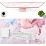 Teppd - sous - main bureau en cuir pu, 60 x 35cm double ct tapis de bureau, impermable tapis de clavier ...
