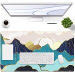 Teppd - sous - main bureau en cuir pu, 60 x 35cm double ct tapis de bureau, impermable tapis de clavier ...