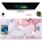 Teppd - sous - main bureau en cuir pu, 80 x 40cm double ct tapis de bureau, impermable tapis de clavier ...