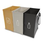 Teppd - - systme de tri des dchets 3 pices - bacs de recyclage pour verre, papier, plastique et consignes ...