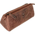 Teppd - trousse a crayons en cuir avec fermeture eclair pour l'cole, le travail et le bureau