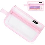 Teppd - trousse a crayons en maille filet avec poign�e et fermeture eclair, transparent zipp�e mesh etui ...