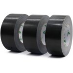 Teppd - universal - ruban adhsif toil noir, heavy duty duct tape 3 rouleaux 50 mm x 50 m pour les travaux ...