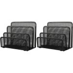Teppd - vancra corbeille a courrier 2 pices avec 3 compartiments, range courrier en mailles mtalliques, ...
