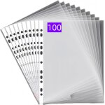 Tianyi - 100 pochette plastique a4 transparente, pochettes plastiques perfores a4 en pp(0. 06 mm), format ...