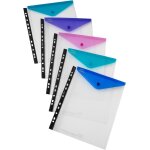 Tianyi - 15695 polyfile lot de 5 pochettes plastifies pour classeurs a anneaux couleurs electra format ...