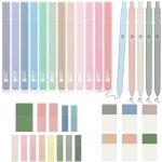 Tianyi - lot de 17 surligneus pastels, 12 sans saignement feutre aesthetic surligneurs, 5 stylos fineliner ...