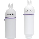 Tianyi - 2 en 1 trousse scolaire en silicone, livre trousse a crayons kawaii, trousse crayons tlescopique ...