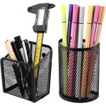 Tianyi - ® 2 pices porte stylo magntique, panier de rangement magntique mtal noir, pour bureau, ...
