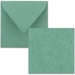 Tianyi - lot de 25 cartes simples, carres, 15 x 15 cm, avec enveloppes, en papier kraft de coloris vert ...