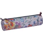 Tianyi - 410107c - trousse scolaire ronde motif fleurs effet ecailles Ø5, 5x22 cm en vritable cuir ...