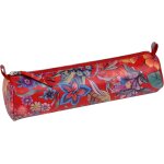 Tianyi - 410108c - trousse scolaire ronde rouge motif fleurs Ø5, 5x22 cm en vritable cuir d'agneau ...