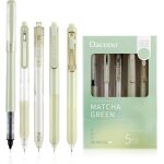 Tianyi - lot de 5 stylos a encre gel colors surligneurs, stylos a encre gel noirs rtractables, style ...