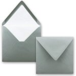 Tianyi - lot de 50 enveloppes carrées, 16 x 16 cm, anthracite (gris), avec doublure en soie blanche, ... Tianyi - lot de 50 enveloppes carrées, 16 x 16 cm, anthracite (gris), avec doublure en soie blanche, ...