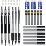 Tianyi - 6pcs métal porte mines 0. 5, 0. 7, 0. 9 mm et 2mm, art crayon mécanique avec mines et gommes, ... Tianyi - 6pcs métal porte mines 0. 5, 0. 7, 0. 9 mm et 2mm, art crayon mécanique avec mines et gommes, ...
