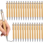 Tianyi - bambou stylo a bille, lot de 30 rtractable stylos a bille en bois durable ecologique, stylo ...