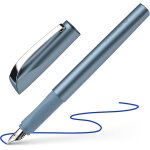 Tianyi - ceod shiny stylo a plume (pour droitiers et gauchers, plume m, cartouche d'encre bleu royal ...
