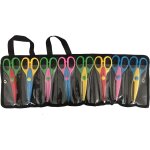 Tianyi - ciseaux de loisirs cratifs 8 pices ¿ ciseaux a motifs avec pochette de rangement ¿ 8 styles ...