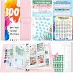 Tianyi - classeur a5 avec enveloppe budget set, rose classeur budget remplissable en pu cuir, 6 anneaux ... Tianyi - classeur a5 avec enveloppe budget set, rose classeur budget remplissable en pu cuir, 6 anneaux ...