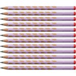 Tianyi - crayon graphite ergonomique easygraph - lot de 12 crayons graphites hb - droitier - lilas