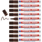 Tianyi - edding 3000 marqueur permanent - marron foncé - 10 stylos - pointe ronde 1, 5 - 3 mm - sèche ... Tianyi - edding 3000 marqueur permanent - marron foncé - 10 stylos - pointe ronde 1, 5 - 3 mm - sèche ...