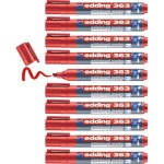 Tianyi - edding 363 marqueur pour tableaux blancs - rouge - 10 stylos - pointe biseaute 1 - 5mm - feutre ...