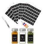 Tianyi - etiquettes epices franais rectangulaires u2013 96 stickers autocollants noirs pour bocaux u2013 ...