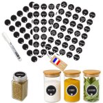 Tianyi - etiquettes epices franais rondes u2013 105 stickers autocollants noirs Ø38mm u2013 marqueur ...