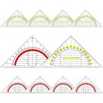 Tianyi - gomtrie plastique, 10pcs equerre de gomtrie, 16cm triangle gomtrique en plastique transparente, ...