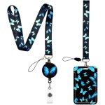 Tianyi - hifot papillon porte badge tour de cou, enrouleur rétractable rigide pour carte d'identité, ... Tianyi - hifot papillon porte badge tour de cou, enrouleur rétractable rigide pour carte d'identité, ...