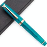 Tianyi - jinhao 82 stylo plume en acrylique avec plume en iridium (plume fine, bleu paon avec clip dor) ...