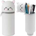 Tianyi - kawaii etui ecole 2 en 1 en silicone souple, trousse silicone verticale, trousse kawaii animaux, ...