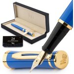 Tianyi - kit stylo plume, plume dore moyenne 18 carats, comprend 24 cartouches d'encre, convertisseur ...